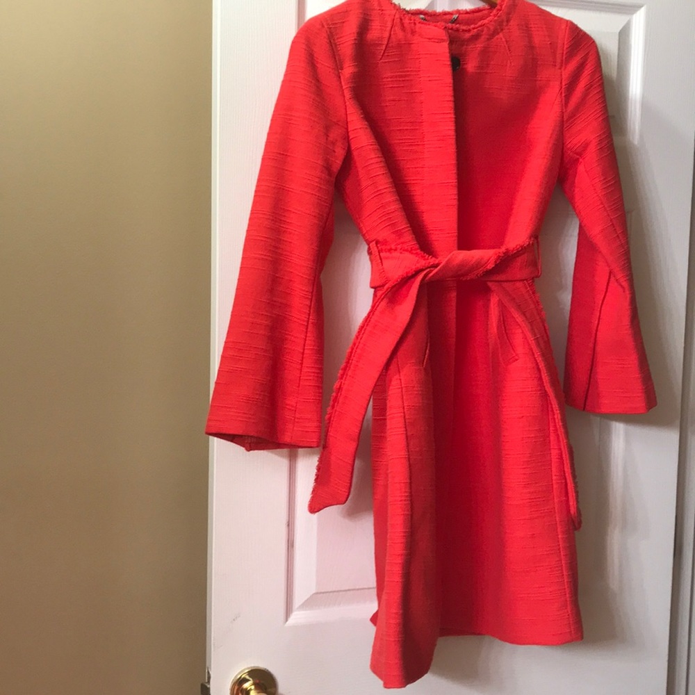 New s x petite bright reddish coat banana republic